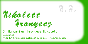 nikolett hronyecz business card